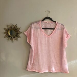 NWOT Chocolate Preppy made in Italy Pink V-Neck Women's Top